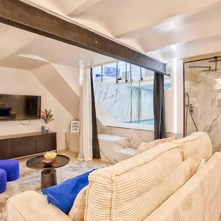 Deauville Luxury Blue Loft - Sauna And Inside Pool Apartment *